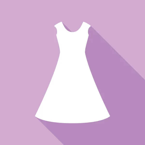 아름다운 드레스 보라색 배경에 그림자가 아이콘 — 스톡 벡터