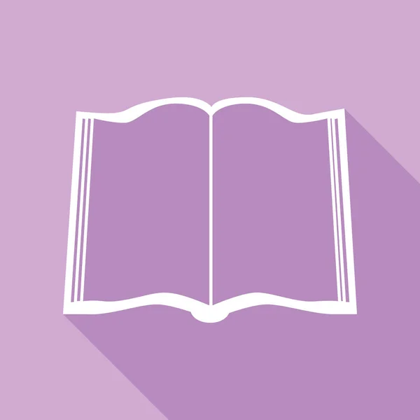 书签紫色背景的长阴影白色图标 — 图库矢量图片
