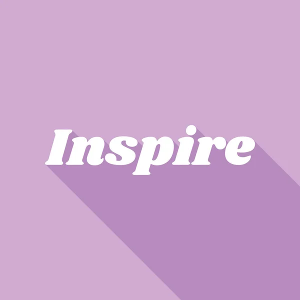 Inspirez Slogan Icône Blanche Avec Une Longue Ombre Sur Fond — Image vectorielle