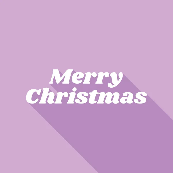 Feliz Slogan Natal Ícone Branco Com Sombra Longa Fundo Roxo — Vetor de Stock