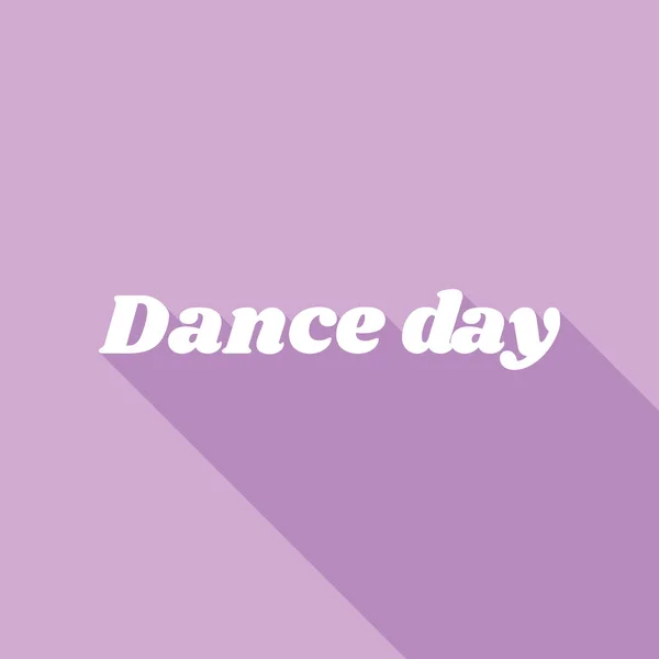 Journée Internationale Danse Icône Blanche Avec Une Longue Ombre Sur — Image vectorielle