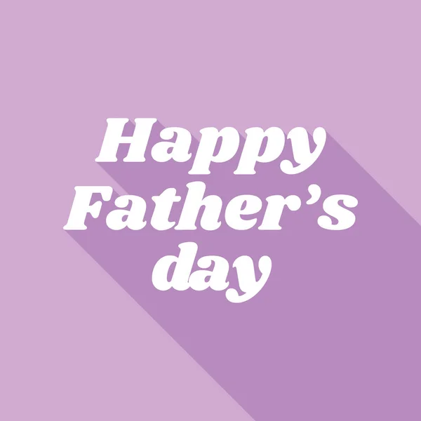 Boldog Apák Napját Szlogen Fehér Ikon Hosszú Árnyék Lila Háttér — Stock Vector