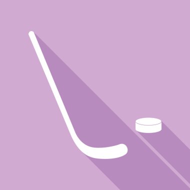 Sopa ve alan işareti. Mor arkaplanda uzun gölgesi olan beyaz simge.