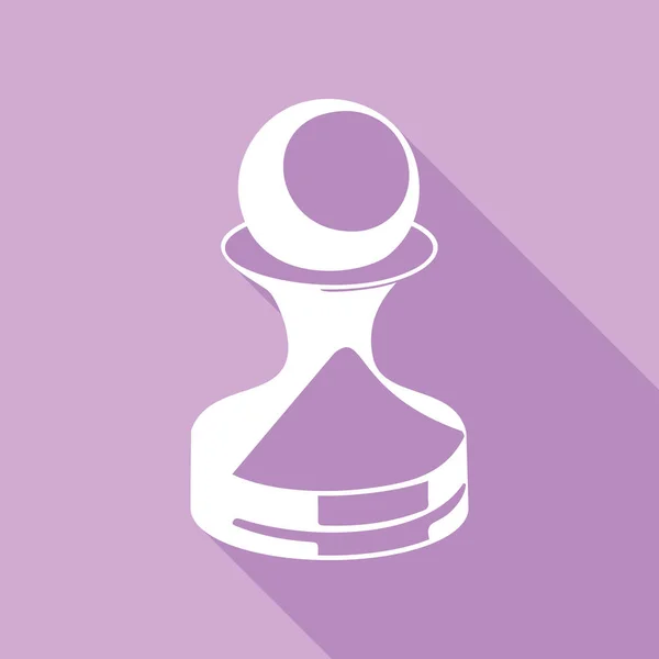 Шахматные Фигуры Подписываются Белая Икона Длинной Тенью Фиолетовом Фоне — стоковый вектор