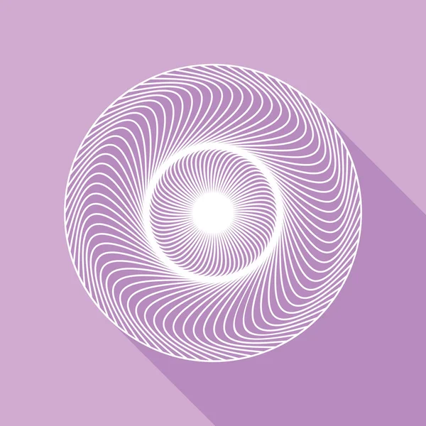 Geometric Eye Mandala White Icon Long Shadow Purple Background — Stock Vector