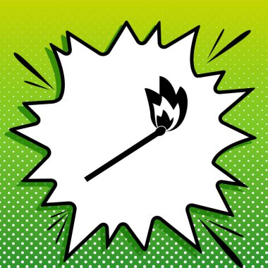 Eşleşme işareti illüstrasyonu. Beyaz popart üzerine siyah simge Yeşil arka planda beyaz benekli sıçrama.