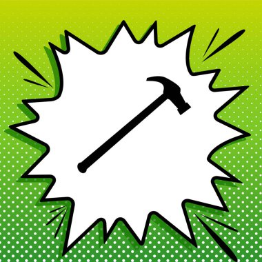 Basit Simge 'yi gördüm. Beyaz popart üzerine siyah simge Yeşil arka planda beyaz benekli sıçrama.