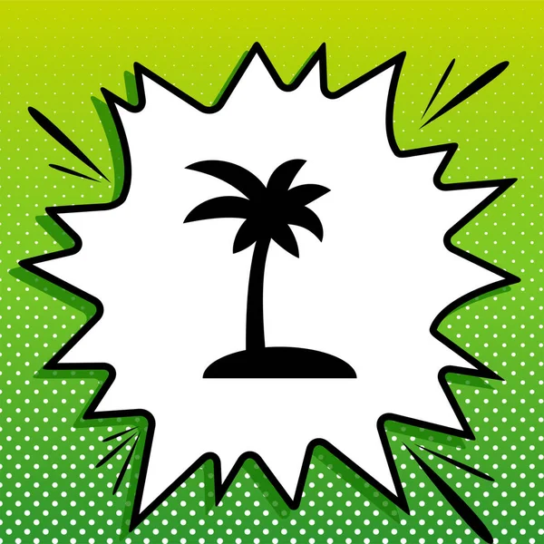 Знак Кокосовой Пальмы Черная Икона Белом Арт Фоне Зеленом Фоне — стоковый вектор
