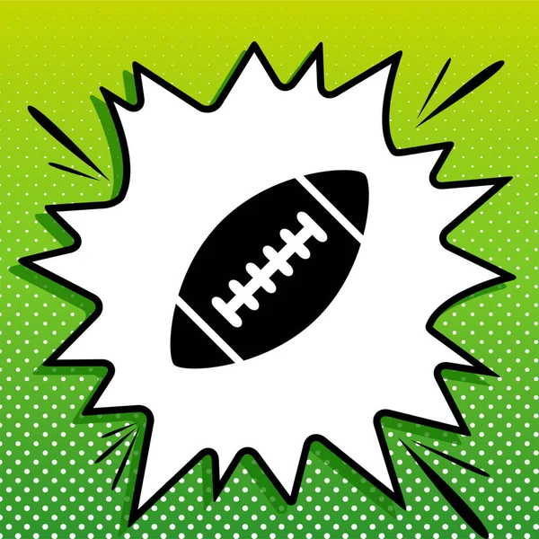 American Simple Football Ball Schwarze Ikone Auf Weißem Popart Splash — Stockvektor