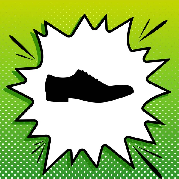 Знак Мужской Обуви Черная Икона Белом Арт Фоне Зеленом Фоне — стоковый вектор