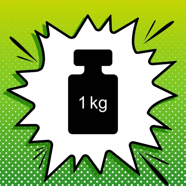 重量の簡単な記号 白斑の黒アイコン白斑の緑の背景でスプラッシュ — ストックベクタ