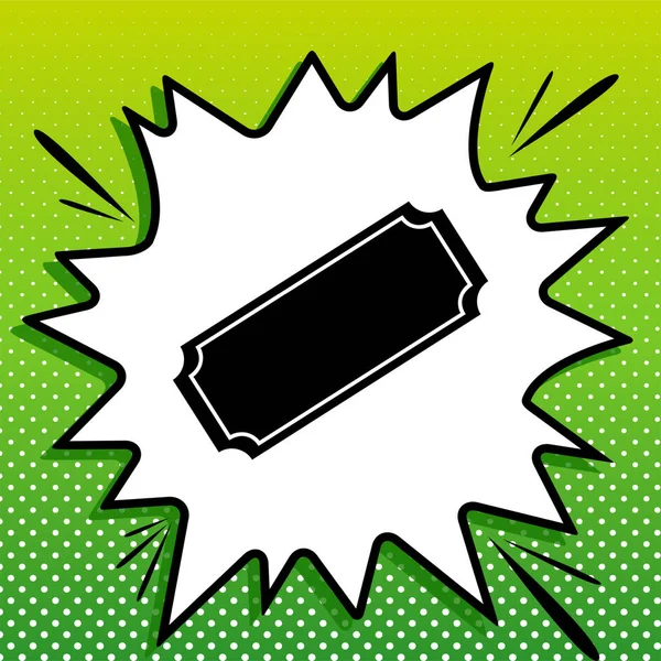 Kaartteken Illustratie Zwarte Icoon Witte Popart Splash Groene Achtergrond Met — Stockvector