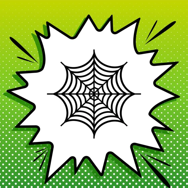 Spider Sull Illustrazione Web Icona Nera Popart Bianco Splash Sfondo — Vettoriale Stock