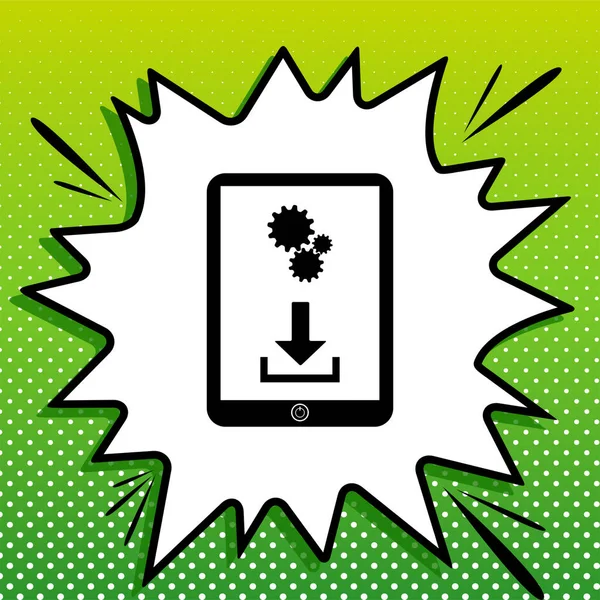 Εικονίδιο Τηλεφώνου Σύμβολο Ρυθμίσεων Μαύρο Εικονίδιο Λευκό Popart Splash Πράσινο — Διανυσματικό Αρχείο