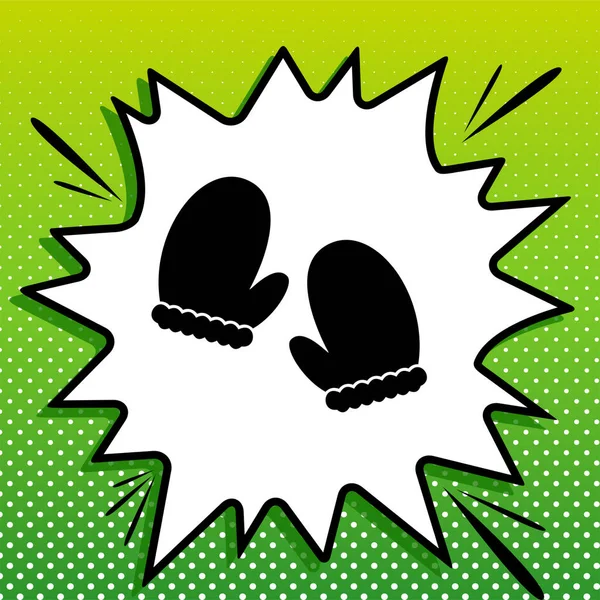 Gauntlet符号图解 带有白斑的绿色背景的白色弹珠上的黑色图标 — 图库矢量图片