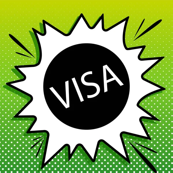 Иллюстрация Знака Visa Черная Икона Белом Арт Фоне Зеленом Фоне — стоковый вектор