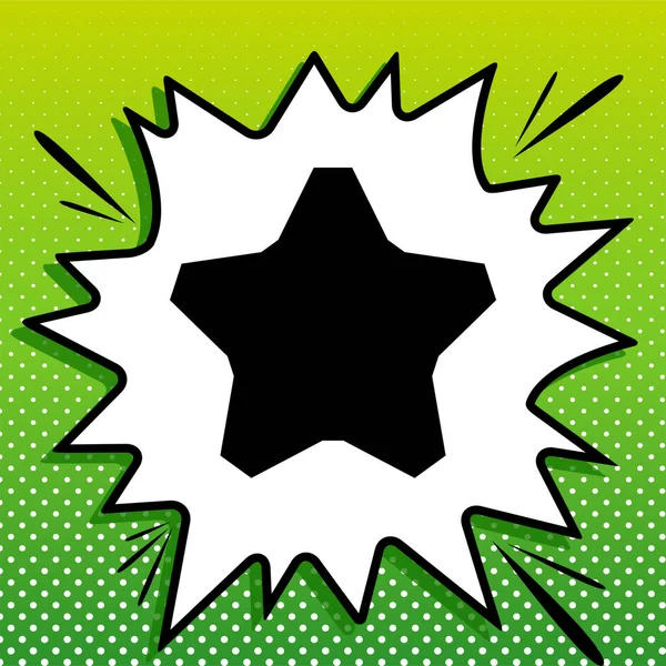 Signo Estrella Icono Negro Sobre Parte Blanca Salpicadura Fondo Verde — Vector de stock