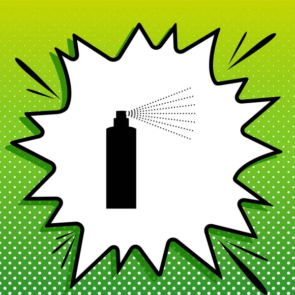 Бутылочный Баллончик Черная Икона Белом Арт Фоне Зеленом Фоне Белыми — стоковый вектор