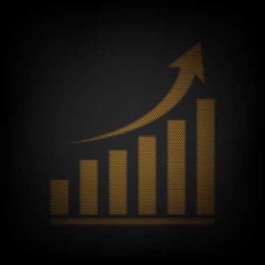 Grafik işareti büyüyor. Karanlıktaki küçük turuncu ampulün ızgarası gibi simge.