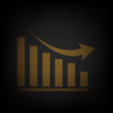 Grafik işareti azalıyor. Karanlıktaki küçük turuncu ampulün ızgarası gibi simge.