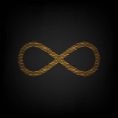 Sınırsız sembol çizimi. Karanlıktaki küçük turuncu ampulün ızgarası gibi simge.