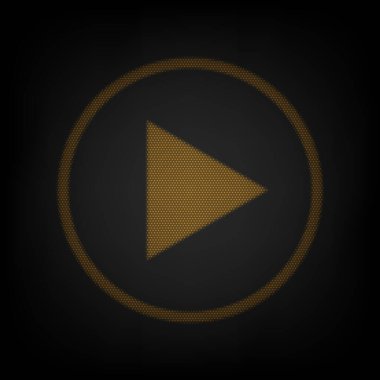 Tabela illüstrasyonunu çal. Karanlıktaki küçük turuncu ampulün ızgarası gibi simge.