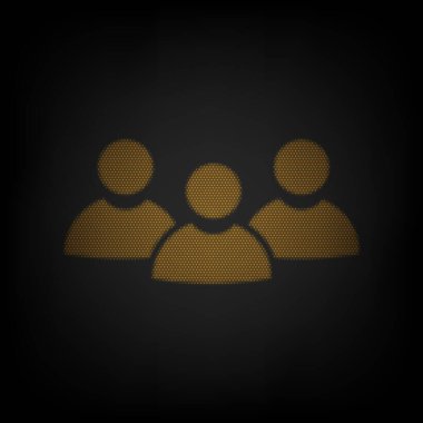 Takım çalışması işareti. Karanlıktaki küçük turuncu ampulün ızgarası gibi simge.