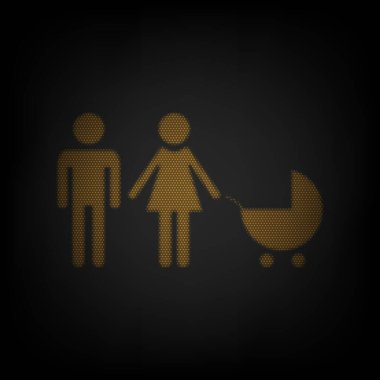 Aile tabelaları. Karanlıktaki küçük turuncu ampulün ızgarası gibi simge.