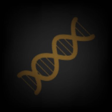 DNA işareti var. Karanlıktaki küçük turuncu ampulün ızgarası gibi simge.