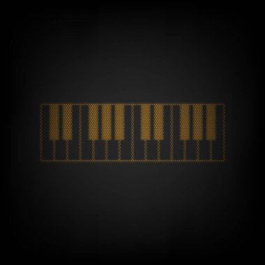 Piyano Klavyesi işareti. Karanlıktaki küçük turuncu ampulün ızgarası gibi simge.
