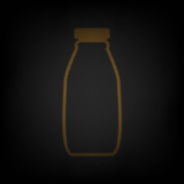 Süt şişesi tabelası. Karanlıktaki küçük turuncu ampulün ızgarası gibi simge.