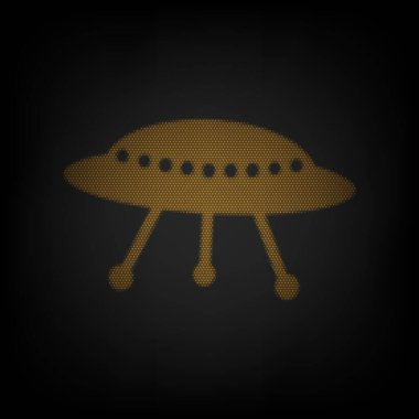 UFO basit bir işaret. Karanlıktaki küçük turuncu ampulün ızgarası gibi simge.