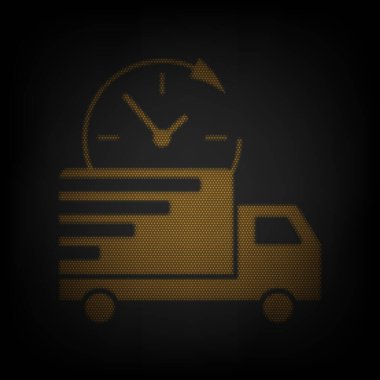 Teslimat tabelası illüstrasyonu. Karanlıktaki küçük turuncu ampulün ızgarası gibi simge.