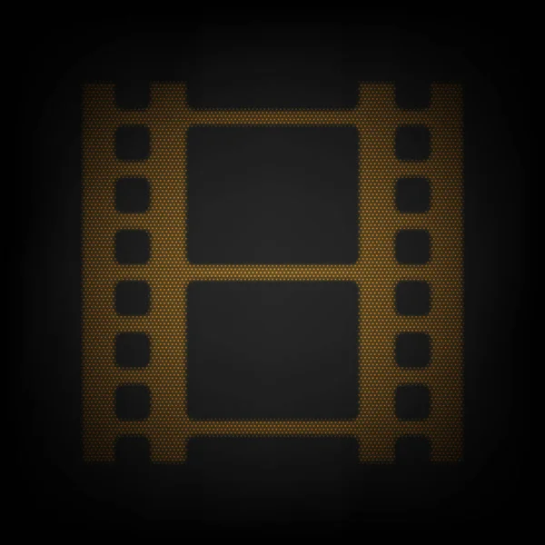 Film makarası tabelası. Karanlıktaki küçük turuncu ampulün ızgarası gibi simge.