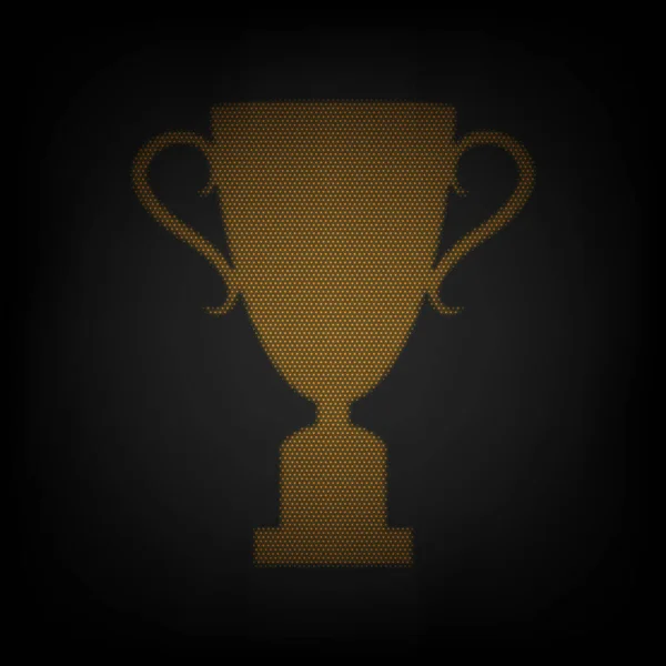 冠军杯的标志 图标是黑暗中橙色小灯泡的网格 — 图库矢量图片