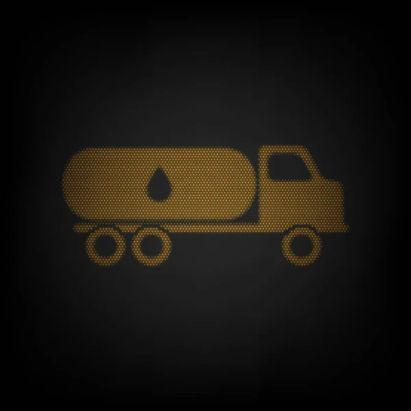 Μεταφορές Αυτοκινήτων Πινακίδα Πετρελαίου Εικονίδιο Πλέγμα Του Μικρού Πορτοκαλί Λαμπτήρα — Διανυσματικό Αρχείο