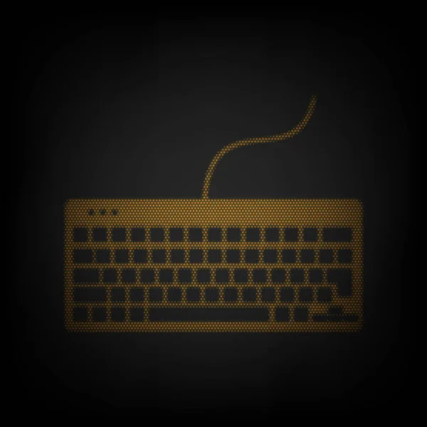 Tastatur Einfaches Zeichen Ikone Als Gitter Aus Kleinen Orangen Glühbirnen — Stockvektor