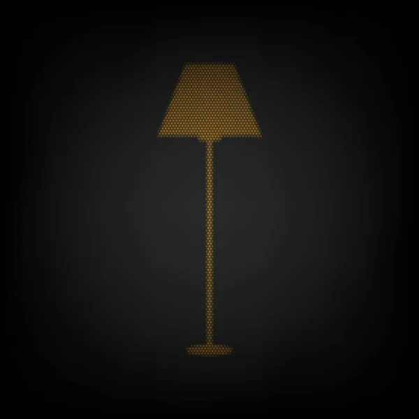 Lámpara Simple Signo Icono Como Rejilla Pequeña Bombilla Naranja Oscuridad — Archivo Imágenes Vectoriales