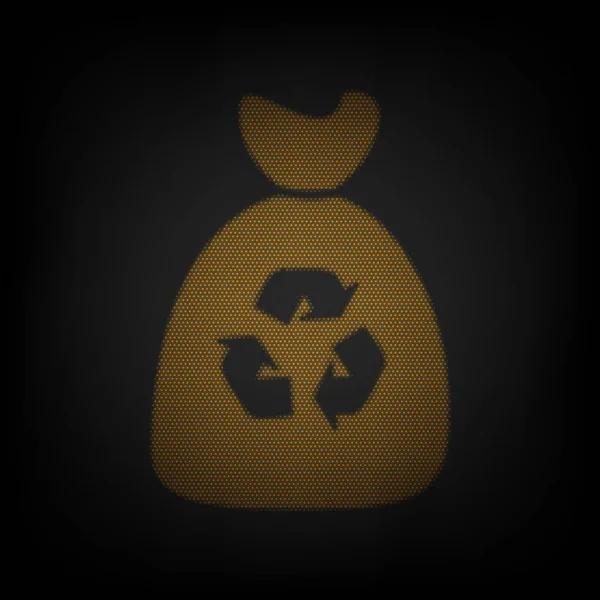 Müllsack Ikone Ikone Als Gitter Aus Kleinen Orangen Glühbirnen Der — Stockvektor