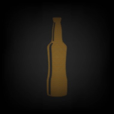 Bira şişesi tabelası. Karanlıktaki küçük turuncu ampulün ızgarası gibi simge.