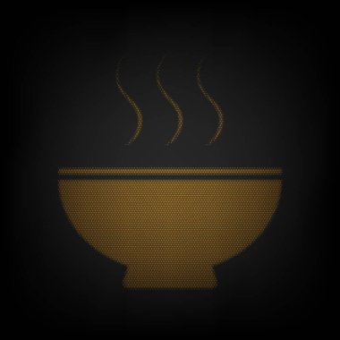 Çorba tabelası. Karanlıktaki küçük turuncu ampulün ızgarası gibi simge.