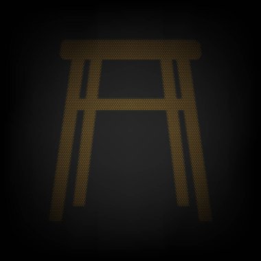 Dışkı simgesi işareti. Karanlıktaki küçük turuncu ampulün ızgarası gibi simge.