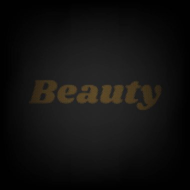 Güzellik metni. Karanlıktaki küçük turuncu ampulün ızgarası gibi simge.