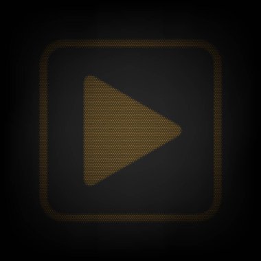 Simgeyi çal. Karanlıktaki küçük turuncu ampulün ızgarası gibi simge.