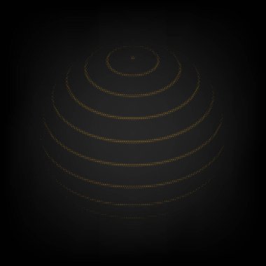 Globus doğrusal işareti. Karanlıktaki küçük turuncu ampulün ızgarası gibi simge.