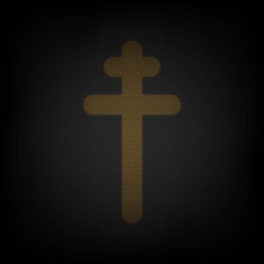 Çapraz. Karanlıktaki küçük turuncu ampulün ızgarası gibi simge.