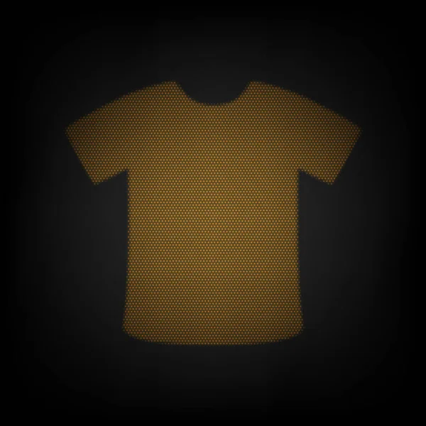 Sinal Shirt Ícone Como Grade Pequena Lâmpada Laranja Escuridão —  Vetores de Stock