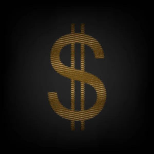 Etats Unis Dollar Signe Icône Comme Grille Petite Ampoule Orange — Image vectorielle