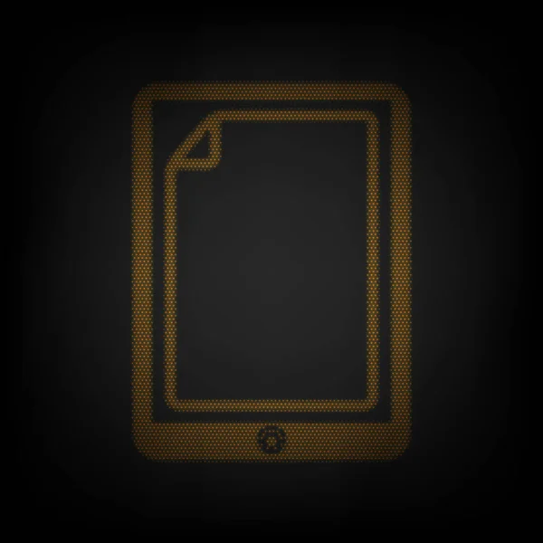 Защитная Наклейка Экране Икона Виде Сетки Маленькой Оранжевой Лампочки Темноте — стоковый вектор