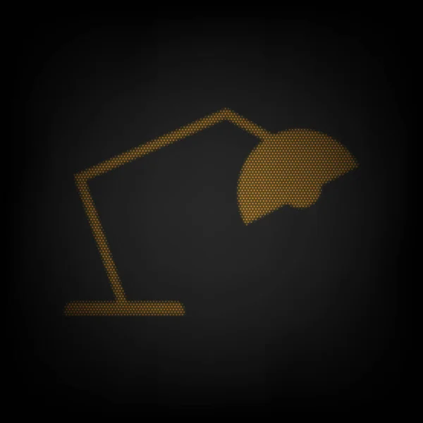 Büro Tischlampe Zeichen Illustration Ikone Als Gitter Aus Kleinen Orangen — Stockvektor